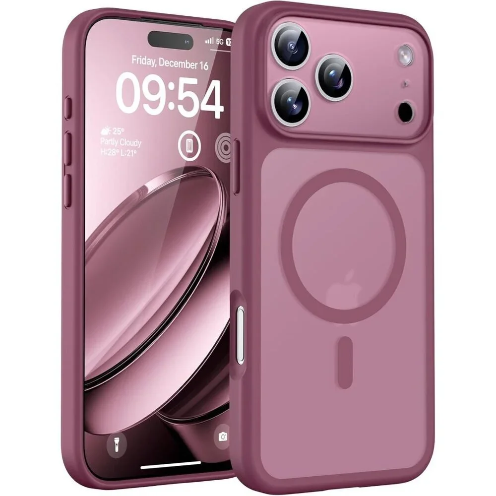 Plum Iphone 17 Pro Max Full Camera Protection Translucent Matte Phone Case